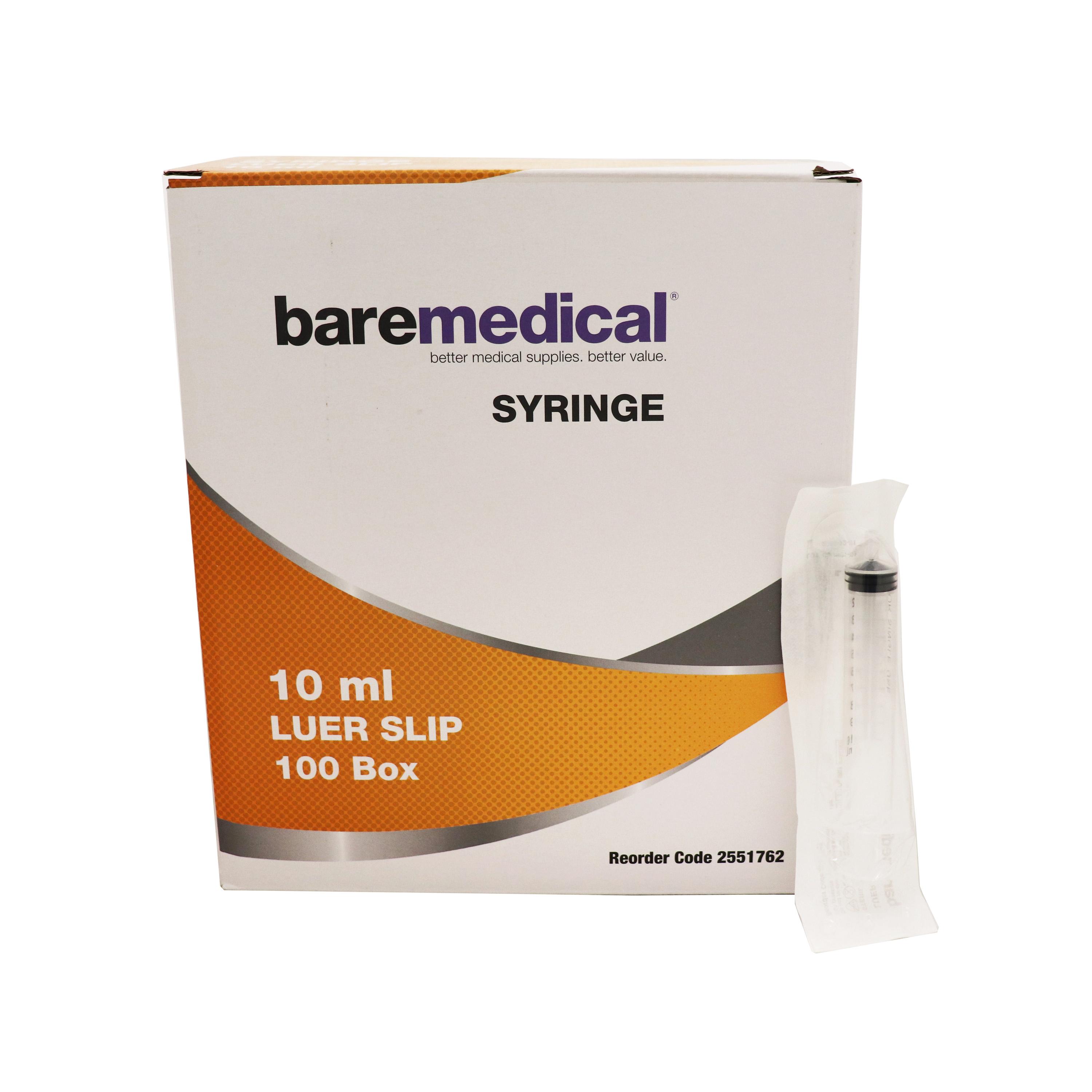 SYRINGE 10ML LUER SLIP TIP baremedical